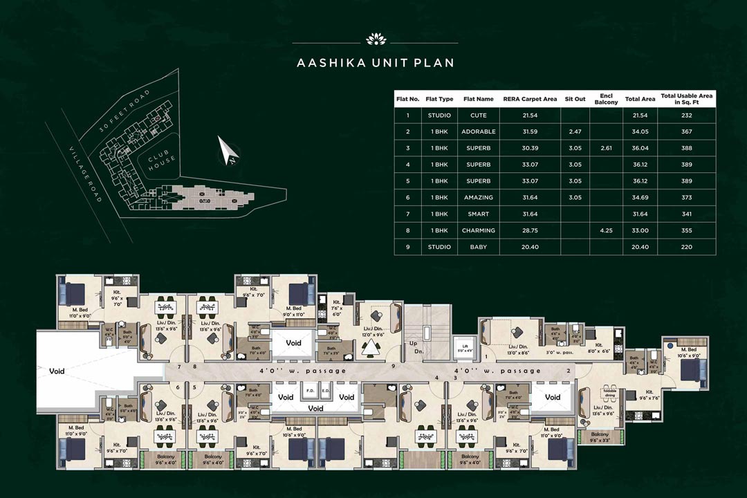 Aashika flat unit plan vijay properties