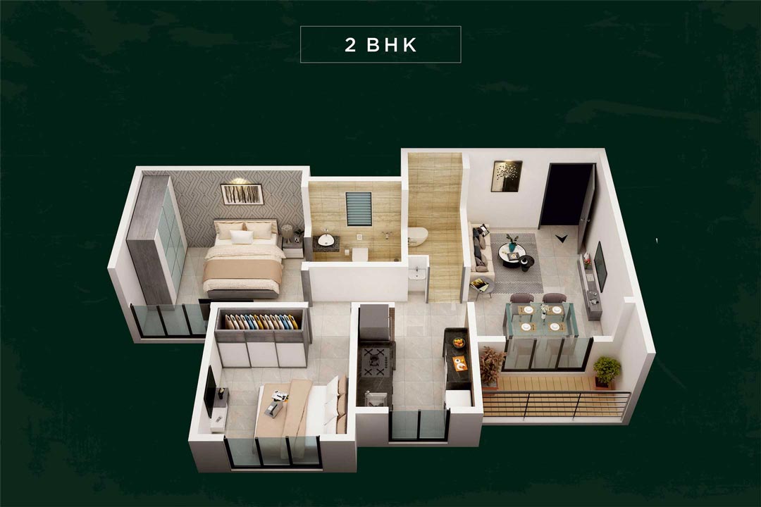 2 BHK Flats in Panvel Parivaramm 2 BHK Plan